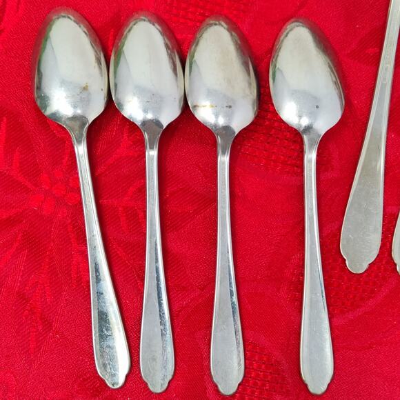 16 Forks N Spoons Vtg National Silver Plated Art Deco Wheat Stalk 12 Teaspoons - Picture 12 of 14